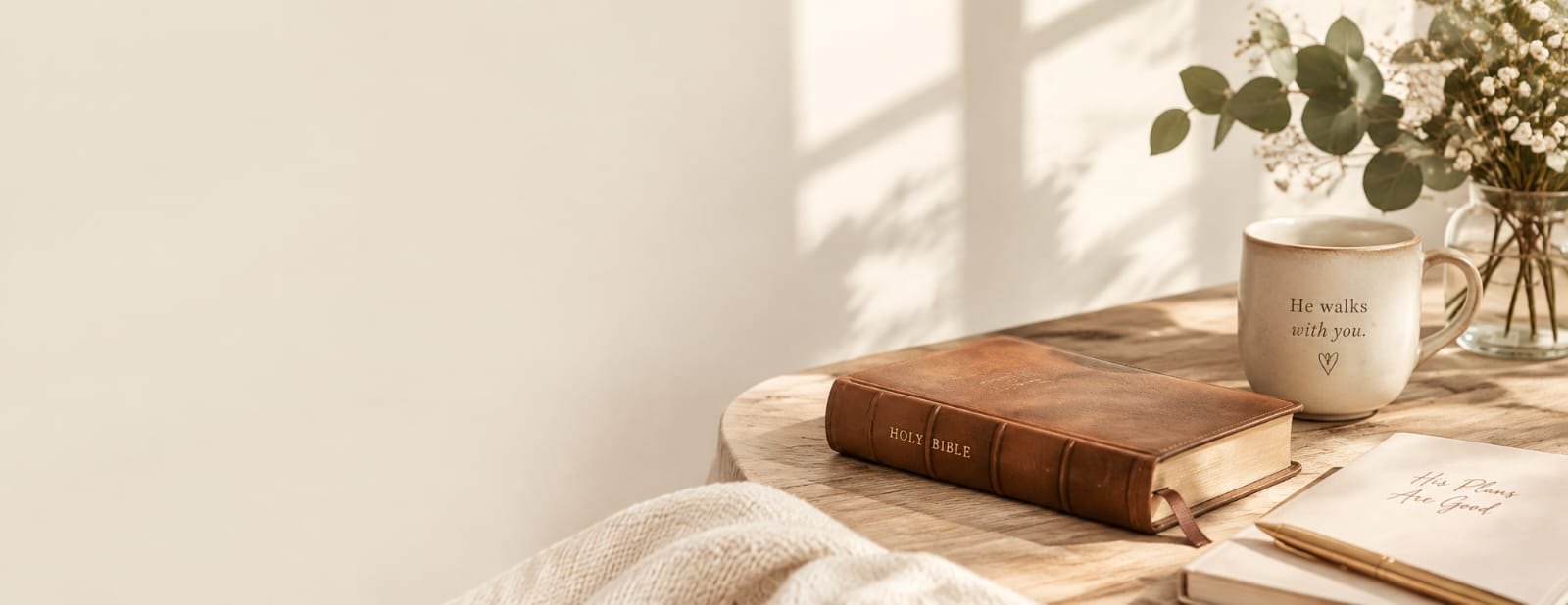An open Bible, a warm drink, and a quiet place to read