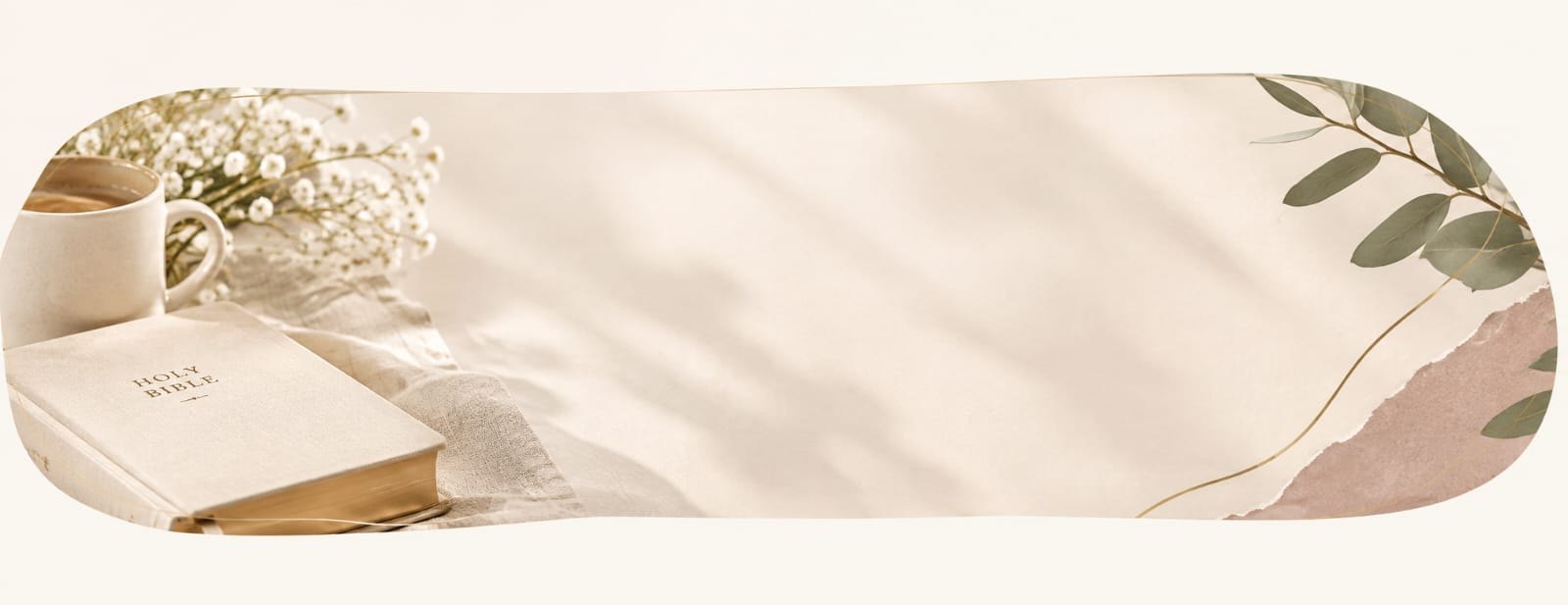 Open Bible on a warm linen-toned reading background