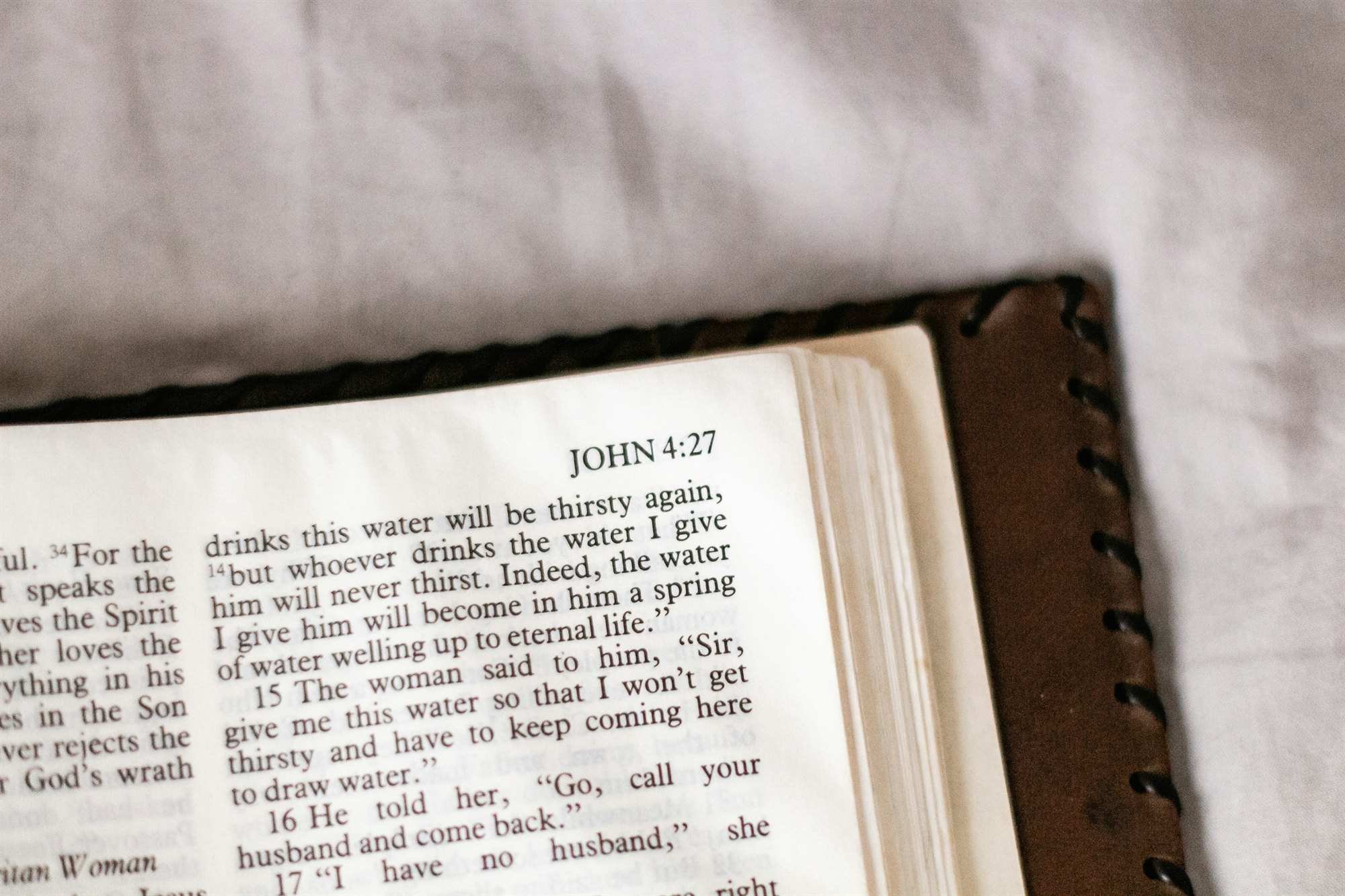 Open Bible in a quiet reading moment